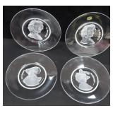 Four (4) Val St. Lambert Crystal 8" Plates NO SHIP