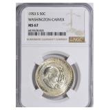 1953-S Carver/Washington Half Dollar NGC MS-67