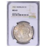 1921 Morgan Silver Dollar NGC MS-63
