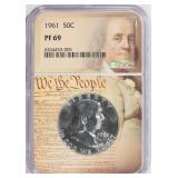 $675 Guide:1961 Franklin Half Dollar NGC Proof-69