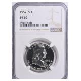 $600 NGC Guide: 1957 Franklin Half NGC Proof-69