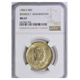 1946-S Booker T. Washington Half Dollar NGC MS-67