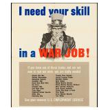 World War II 1943 War Job Poster 22"x28"