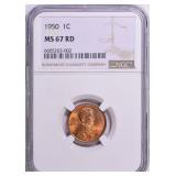 $2100 Guide: 1950 Lincoln Cent NGC MS-67 RD