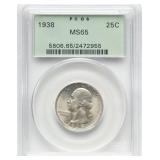 OGH! 1938 Quarter MS65 PCGS, GEN 3.1 Holder