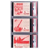 Three (3) 1940 V406 Victory Gum Cards PSA Graded