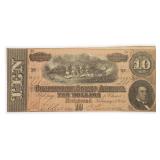 1864 $10 Confederate States of America Note T-68