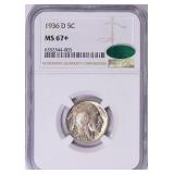 1936-D Buffalo Nickel NGC MS-67+ (CAC Green)