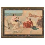 V Renard European Style Etching Print 1893 NO SHIP