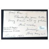 Bill Meyer Signed Card JSA COA