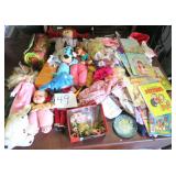Qauntity of Vintage Dolls, Doll Clothes and Books