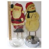 Vintage Santa (26"h) and Snow Man with