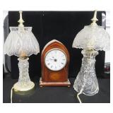 (2) Small Lamps and Rapport Clock