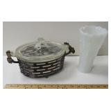 Vintage Pyrex with Etched Lid and Basket