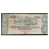1864 Confederate States of America $10