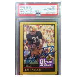 JIM TAYLOR SIGNED Football Card PSA Authentic