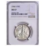 $1480 1946-S Walking Liberty Half Dollar NGC MS-67
