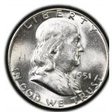 1951 Franklin Liberty Half Dollar Silver US Coin
