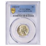 $1250 Guide: 1942-P/P Jefferson Nickel Type 2 MS66