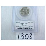 FOUR (4) 2003-D Missouri Quarter PCGS Graded MS66