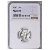 $10,000 NGC Guide: 1943 Mercury Dime NGC MS-68 FB