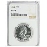 1962 Franklin Half Dollar NGC Proof-69 $500 Guide