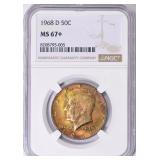 1968-D Kennedy Half Dollar NGC MS-67+ Toned $4800