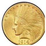 GOLD 1914-D $10 Eagle PCGS AU58