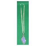 Sterling Silver Stand Necklace with Large Purple