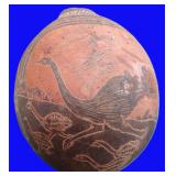 Vintage Etched Gourd with Ostriches on One Side