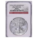 2011 $1 Silver Eagle Early Releases NGC MS-70