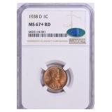$2200 Guide: 1938-D Lincoln Cent NGC MS-67+ RD
