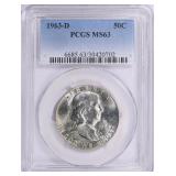 1963-D Silver Franklin Half Dollar PCGS MS-63
