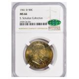 1961-D Franklin Half Dollar NGC MS-66 (CAC Green)