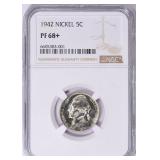 1942 Jefferson Nickel NGC Proof-68+ TOP POP 9/0