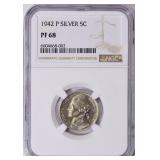 $3900 Guide: 1942-P Nickel Type 2 NGC PR-68 Toned