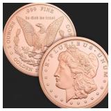 Five Ounce Morgan Head Copper Bullion Round