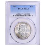 1955 Silver Franklin Half Dollar PCGS MS-64