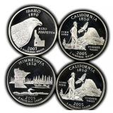 Four (4) Proof Silver Washington Quarter US Coins
