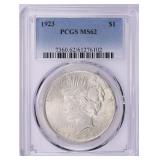 1923 Peace Silver Dollar PCGS MS-62