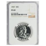 1957 Franklin Half Dollar NGC Proof-69 $600 Guide