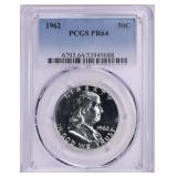 1962 Silver Franklin Half Dollar PCGS Proof-64