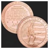 FIVE oz Second Amendment Copper Bullion Round