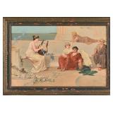 V Renard European Style Etching Print 1893 NO SHIP