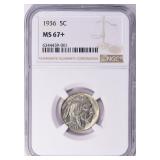 1936 Buffalo Nickel NGC MS-67+ $3000