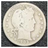 1903-O Silver Barber Quarter