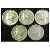 $26.05 Melt Value: (5) Silver Mercury Dimes