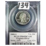 $13.02 Melt Value: 2000-S Silver Virginia Quarter