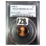 1998-S Lincoln Cent PCGS PR69DCAM