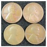 Four (4) 1917-D Lincoln Cents